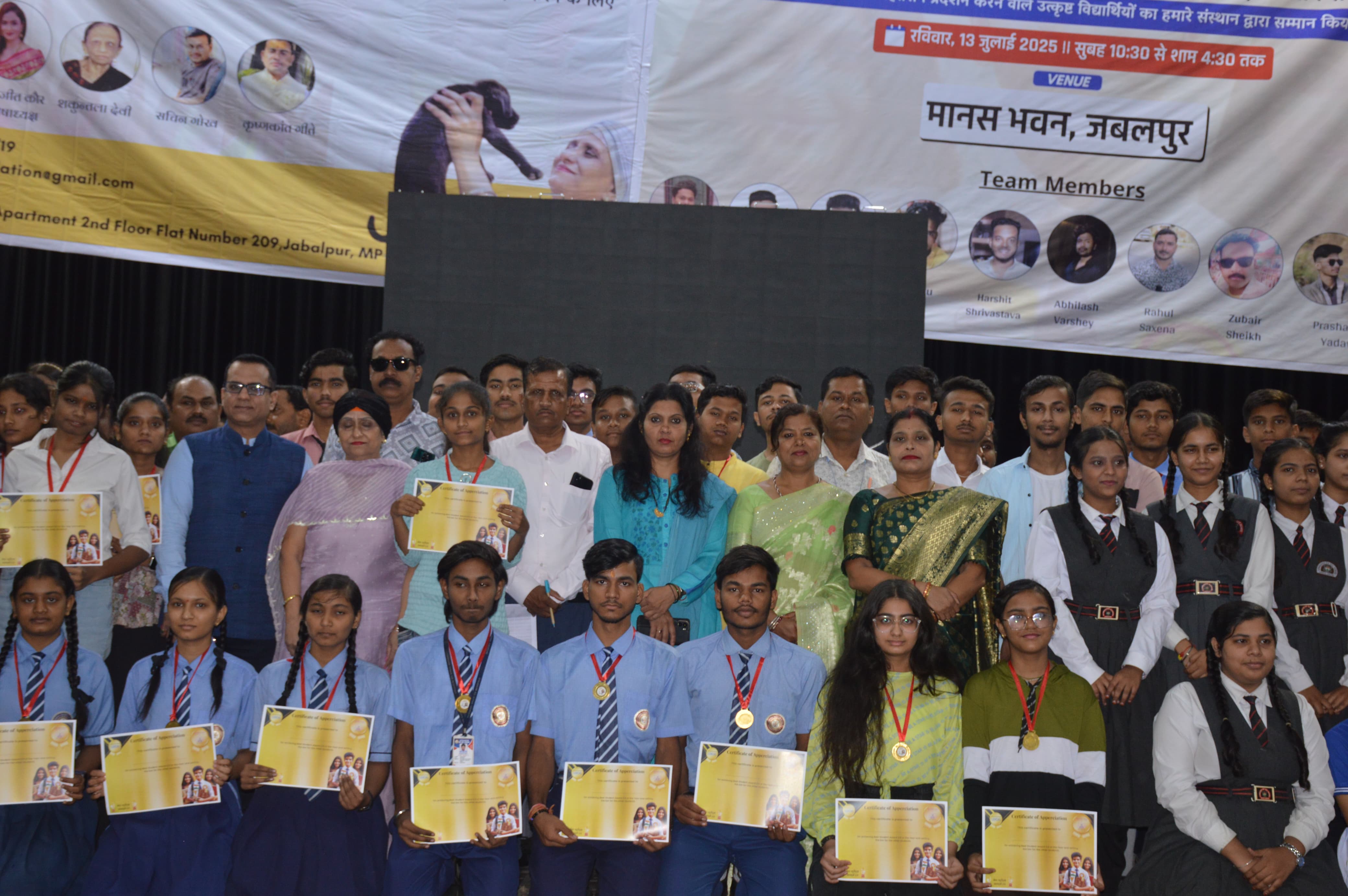 Student Achievers Holding Gold Medals & Certificates